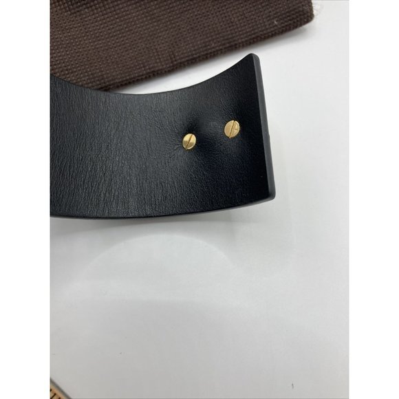 Kate Spade Logo Twist Lock Heart Leather Bracelet Brown Gold gift bag 8" NWOT - Picture 7 of 12